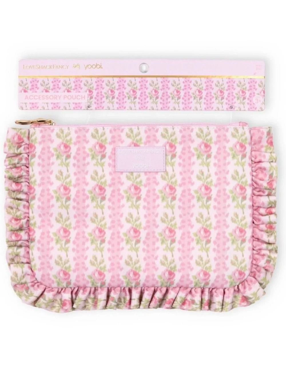 LoveShackFancy X Yoobi Blooming Heirloom Zip Pencil Case Strawberry Macaroon NWT